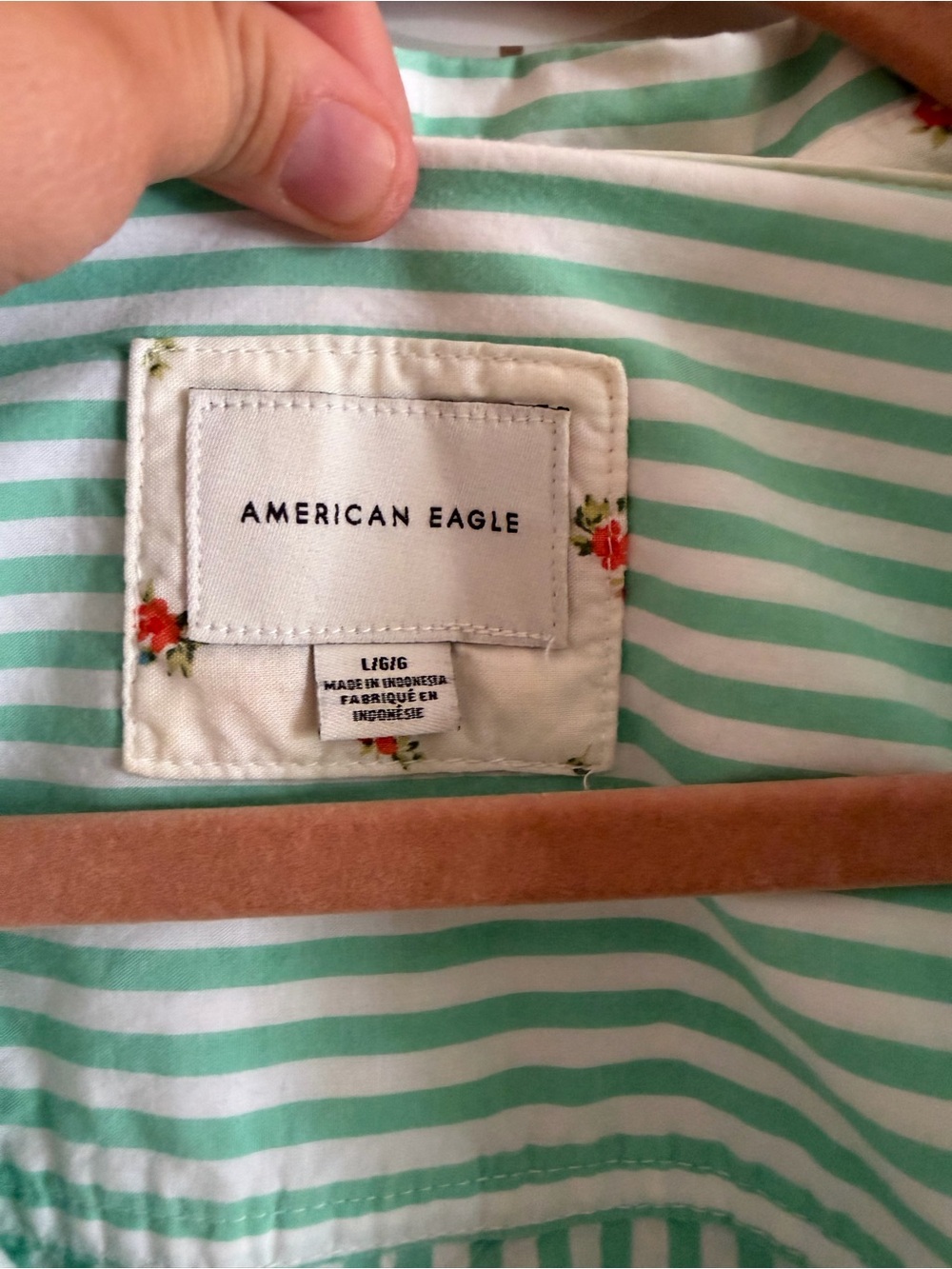 American Eagle Outfitters Mint Green and White Striped Top - Picture 3 of 4